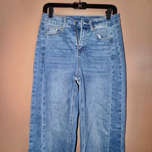 Sidefeel Women's Blue Denim Double Stitch Straight Leg Jeans - Size 6 Short - Picture 7 of 8